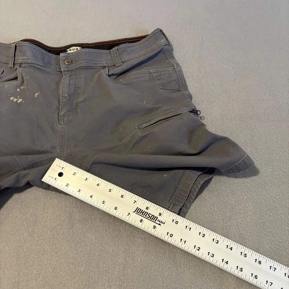 Brunt The Martin Short Mens 38x10 Gray Utility Cargo Canvas Workwear Stained